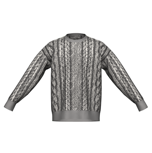 Not-So-Cabled Knit Jumper - Grey