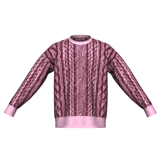 Not-So-Cabled Knit Jumper - Pink